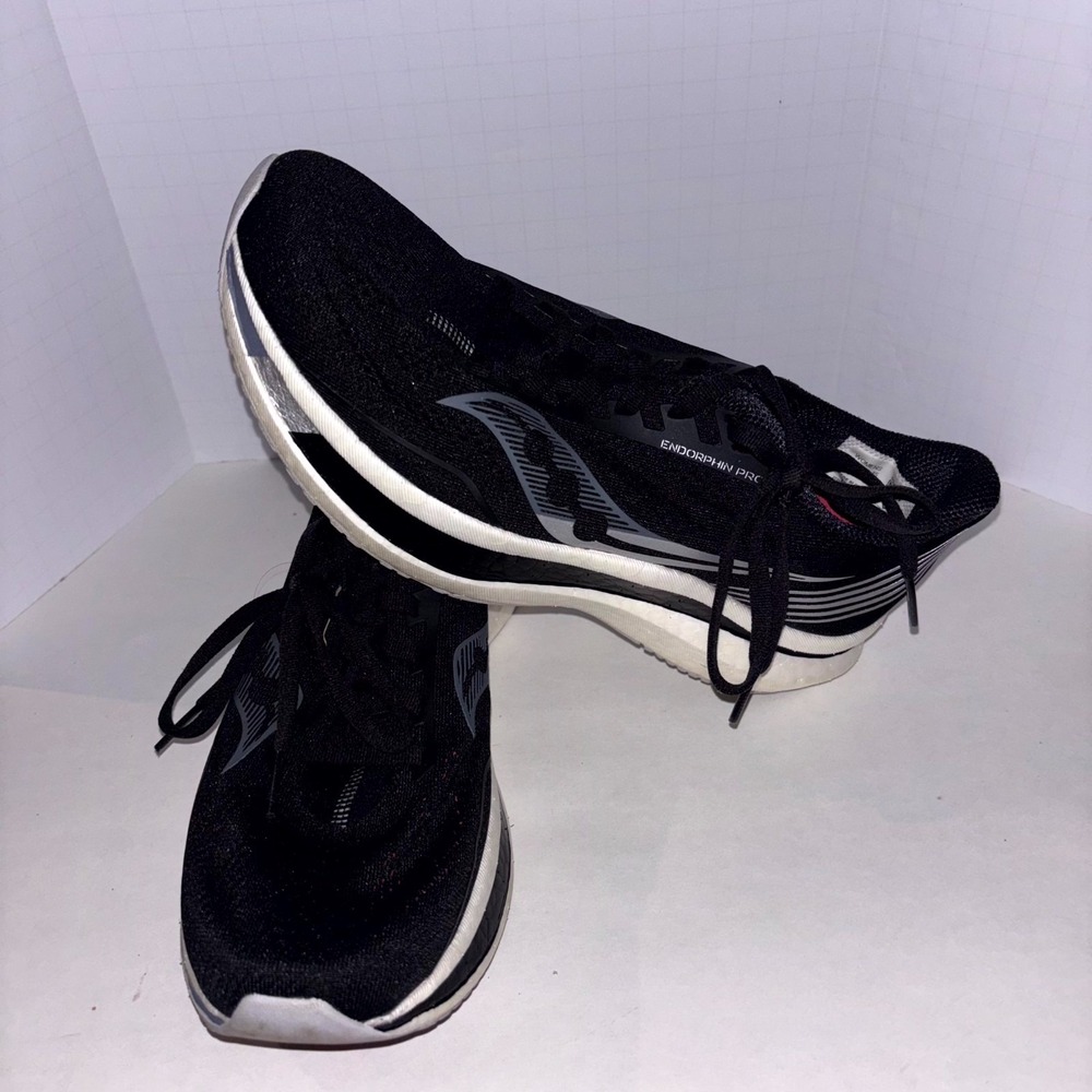 Saucony Endorphin Pro S10598-45 Womens 8 Running Shoes Black Athletic Sneaker